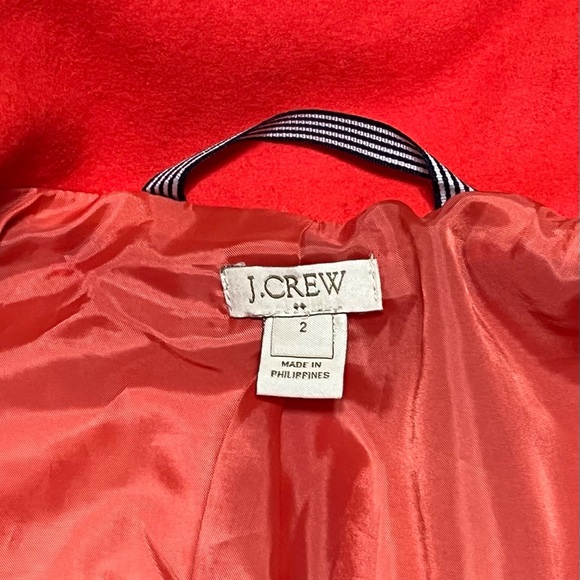 J.CREW Peacoat "City Coat" Cocoon Stadium Jacket Zip Size 2 Burnt Orange - Picture 4 of 6